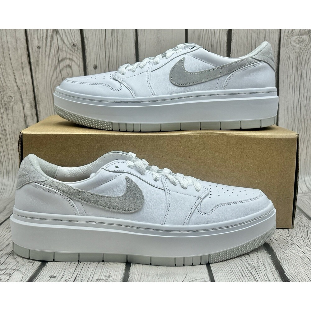 Nike Women's Air Jordan 1 Low Elevate White Neutral Grey Size 12 / Men's Size 10